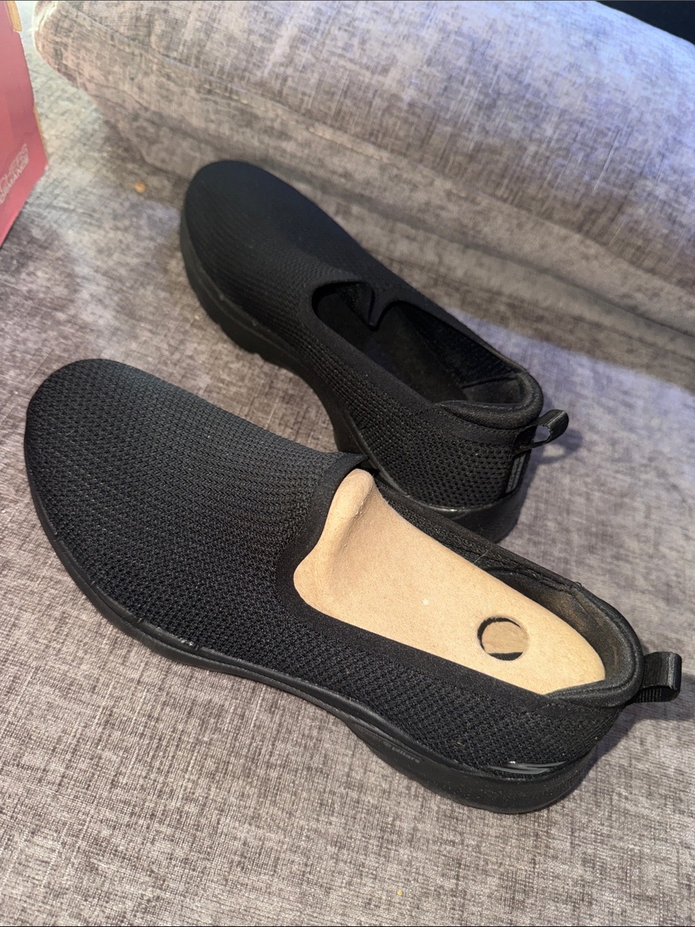 Skechers Go Walk 6 Clear Virtue Black Slip On Shoes Womens Size 9 new - Picture 5 of 6